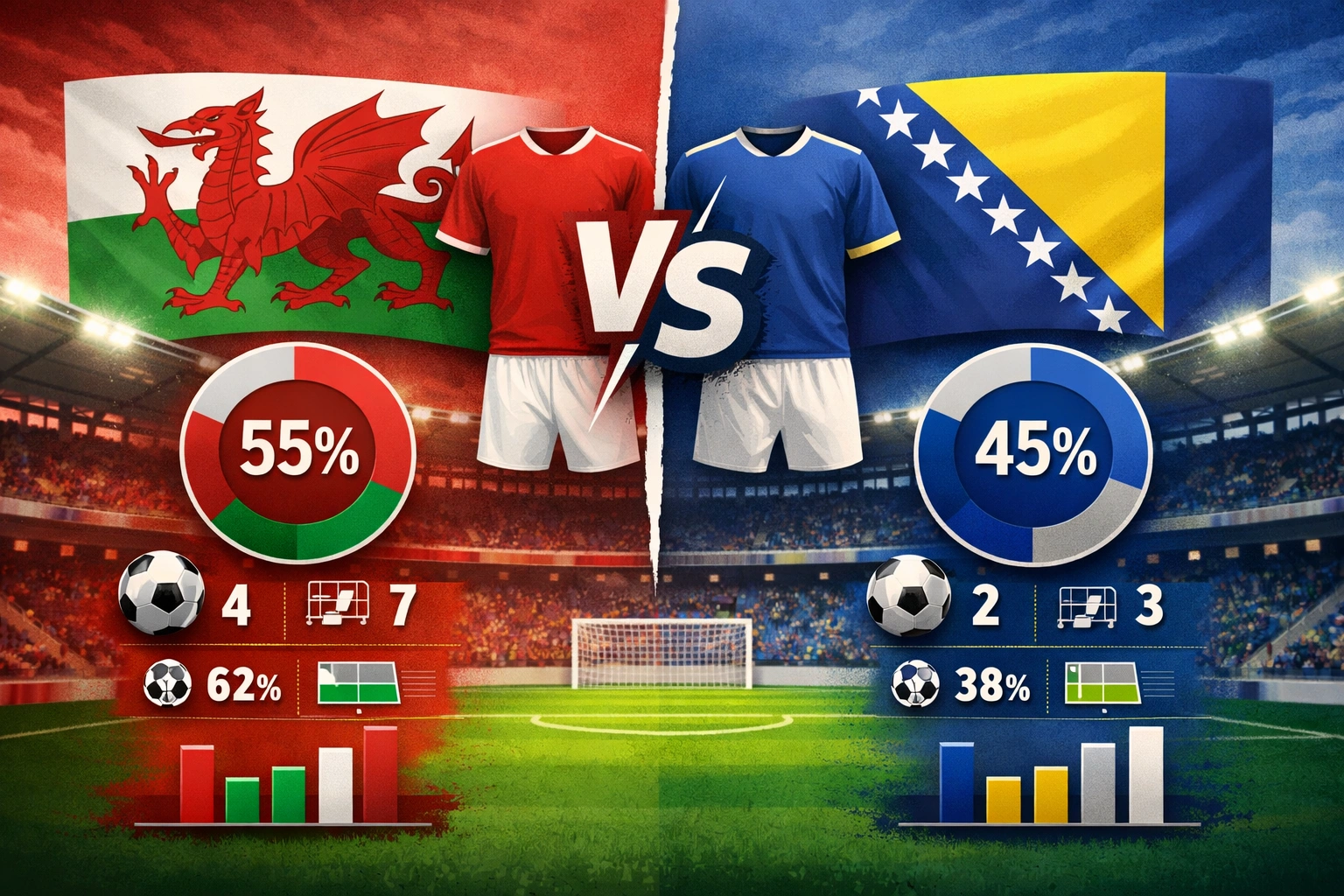 Statistik Wales vs Bosnia-Herzegovina Prediksi Skor Line Up Terbaru