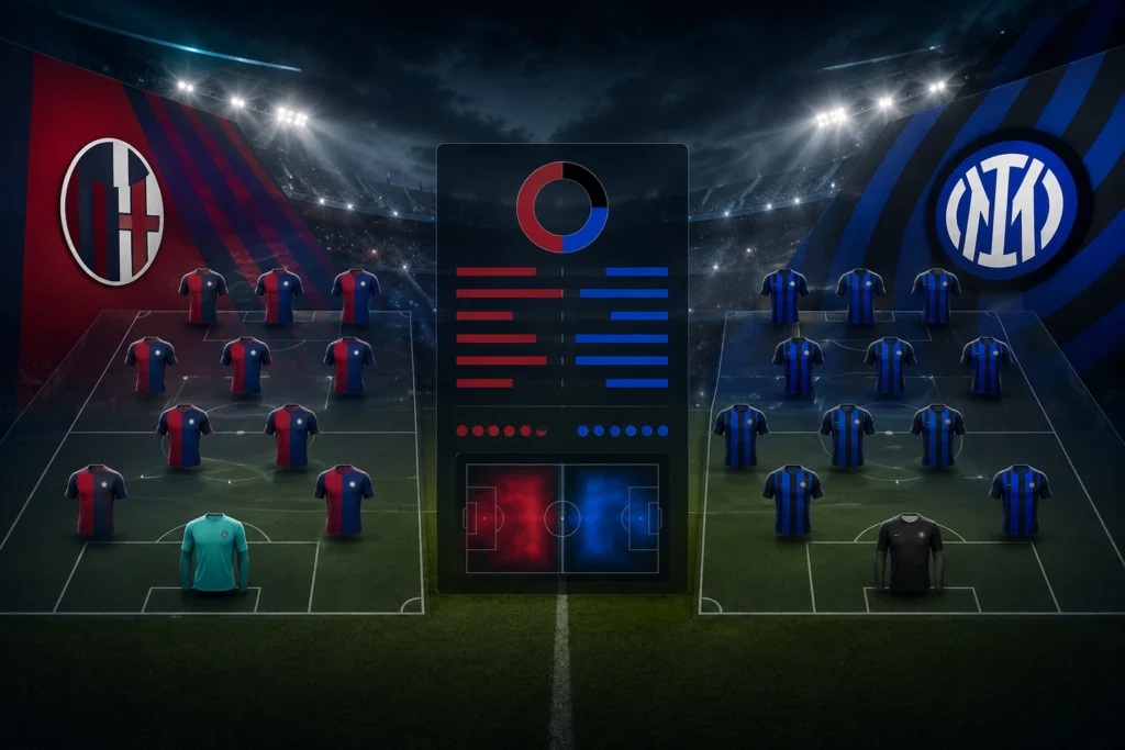 Statistik dan Susunan Pemain Bologna vs Inter Milan