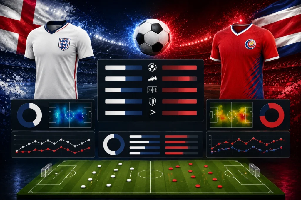 Statistik Tim Nasional England vs Costa Rica